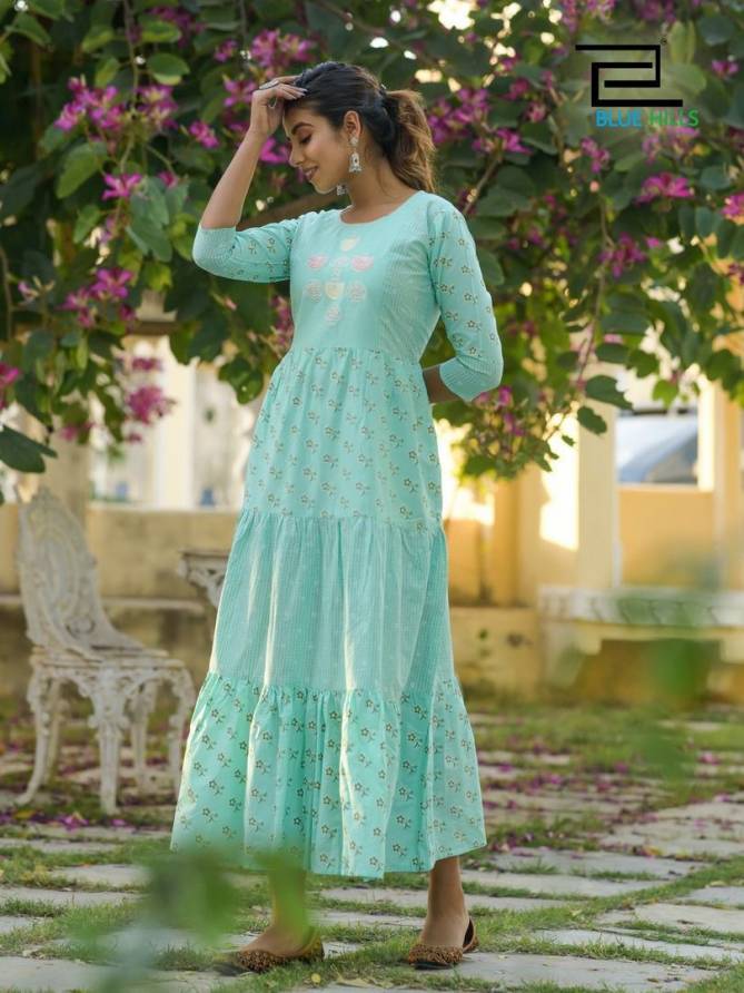 Blue Hills Livik 11 Heavy Cotton Fancy Festive Wear Designer Anarkali Kurti Collection